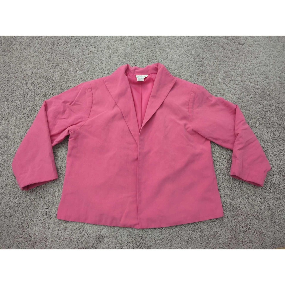 Vintage Coldwater‎ Creek Blazer Womens Large Open Front 1980's Silk Linen Blend